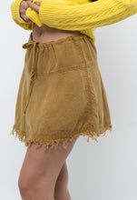 Load image into Gallery viewer, Vintage x Made in USA x Gold Hemp Frayed Mini Skirt (XS-M)