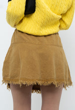 Load image into Gallery viewer, Vintage x Made in USA x Gold Hemp Frayed Mini Skirt (XS-M)