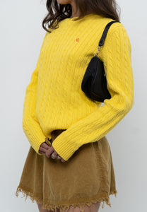Vintage x RALPH LAUREN POLO Yellow Cotton Knit Sweater (XS-L)