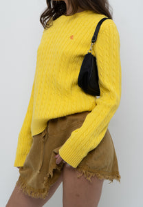 Vintage x RALPH LAUREN POLO Yellow Cotton Knit Sweater (XS-L)