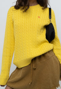 Vintage x RALPH LAUREN POLO Yellow Cotton Knit Sweater (XS-L)