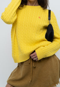 Vintage x RALPH LAUREN POLO Yellow Cotton Knit Sweater (XS-L)