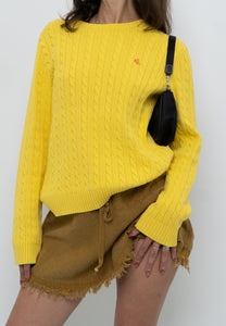 Vintage x RALPH LAUREN POLO Yellow Cotton Knit Sweater (XS-L)
