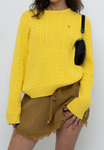 Vintage x RALPH LAUREN POLO Yellow Cotton Knit Sweater (XS-L)