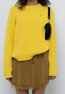 Vintage x RALPH LAUREN POLO Yellow Cotton Knit Sweater (XS-L)