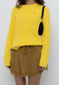 Vintage x RALPH LAUREN POLO Yellow Cotton Knit Sweater (XS-L)