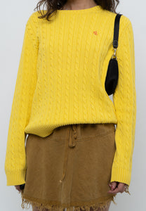 Vintage x RALPH LAUREN POLO Yellow Cotton Knit Sweater (XS-L)