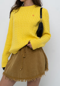 Vintage x RALPH LAUREN POLO Yellow Cotton Knit Sweater (XS-L)