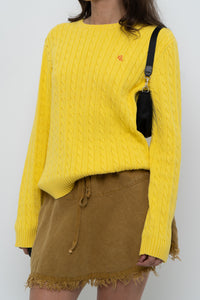 Vintage x RALPH LAUREN POLO Yellow Cotton Knit Sweater (XS-L)