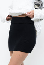 Load image into Gallery viewer, LINE + DOT x Black Soft Knit Mini Skirt (S)