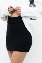 Load image into Gallery viewer, LINE + DOT x Black Soft Knit Mini Skirt (S)