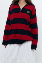 Load image into Gallery viewer, Vintage x RALPH LAUREN POLO Red, Navy Striped Cotton Polo Sweater (XS-L)