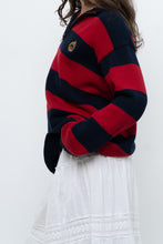 Load image into Gallery viewer, Vintage x RALPH LAUREN POLO Red, Navy Striped Cotton Polo Sweater (XS-L)