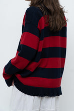 Load image into Gallery viewer, Vintage x RALPH LAUREN POLO Red, Navy Striped Cotton Polo Sweater (XS-L)