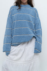 Modern x Baby Blue Striped Soft Knit Sweater (XS-XL)