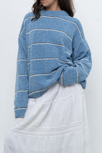 Load image into Gallery viewer, Modern x Baby Blue Striped Soft Knit Sweater (XS-XL)
