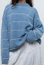 Load image into Gallery viewer, Modern x Baby Blue Striped Soft Knit Sweater (XS-XL)
