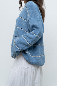 Modern x Baby Blue Striped Soft Knit Sweater (XS-XL)