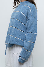 Load image into Gallery viewer, Modern x Baby Blue Striped Soft Knit Sweater (XS-XL)