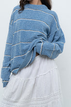 Load image into Gallery viewer, Modern x Baby Blue Striped Soft Knit Sweater (XS-XL)