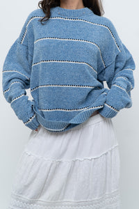 Modern x Baby Blue Striped Soft Knit Sweater (XS-XL)