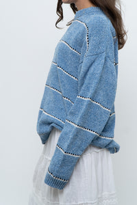 Modern x Baby Blue Striped Soft Knit Sweater (XS-XL)