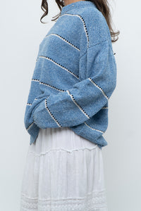 Modern x Baby Blue Striped Soft Knit Sweater (XS-XL)