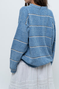 Modern x Baby Blue Striped Soft Knit Sweater (XS-XL)