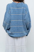 Load image into Gallery viewer, Modern x Baby Blue Striped Soft Knit Sweater (XS-XL)