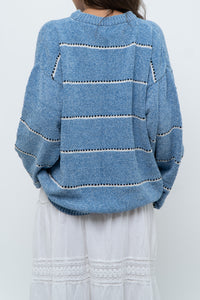 Modern x Baby Blue Striped Soft Knit Sweater (XS-XL)