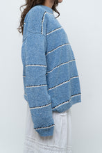 Load image into Gallery viewer, Modern x Baby Blue Striped Soft Knit Sweater (XS-XL)