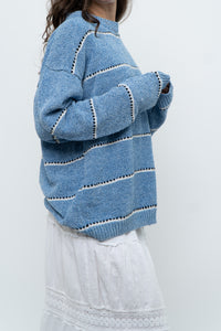 Modern x Baby Blue Striped Soft Knit Sweater (XS-XL)