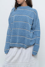 Load image into Gallery viewer, Modern x Baby Blue Striped Soft Knit Sweater (XS-XL)