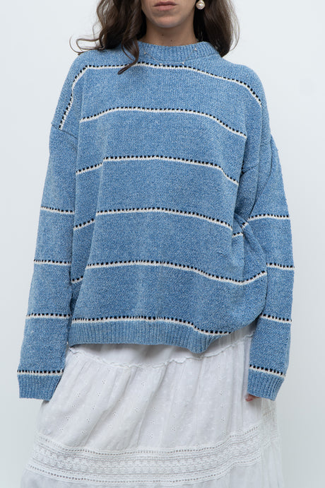 Modern x Baby Blue Striped Soft Knit Sweater (XS-XL)