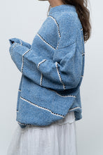 Load image into Gallery viewer, Modern x Baby Blue Striped Soft Knit Sweater (XS-XL)