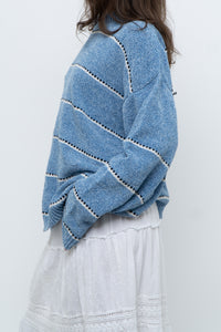 Modern x Baby Blue Striped Soft Knit Sweater (XS-XL)