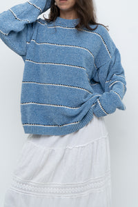 Modern x Baby Blue Striped Soft Knit Sweater (XS-XL)