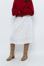 Load image into Gallery viewer, Vintage x White Cotton, Lace Midi Skirt (S, M)