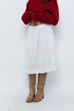 Load image into Gallery viewer, Vintage x White Cotton, Lace Midi Skirt (S, M)