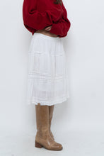 Load image into Gallery viewer, Vintage x White Cotton, Lace Midi Skirt (S, M)