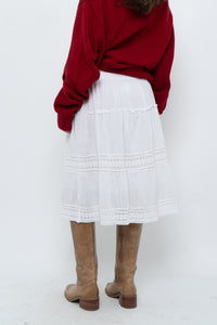 Vintage x White Cotton, Lace Midi Skirt (S, M)