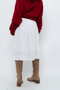 Vintage x White Cotton, Lace Midi Skirt (S, M)