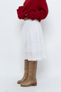 Vintage x White Cotton, Lace Midi Skirt (S, M)