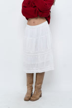 Load image into Gallery viewer, Vintage x White Cotton, Lace Midi Skirt (S, M)
