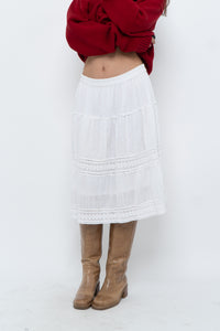 Vintage x White Cotton, Lace Midi Skirt (S, M)