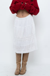 Vintage x White Cotton, Lace Midi Skirt (S, M)