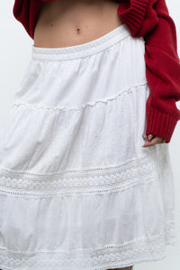 Vintage x White Cotton, Lace Midi Skirt (S, M)