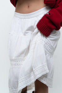 Vintage x White Cotton, Lace Midi Skirt (S, M)