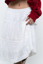 Load image into Gallery viewer, Vintage x White Cotton, Lace Midi Skirt (S, M)