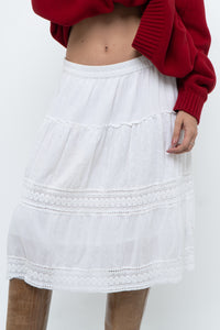 Vintage x White Cotton, Lace Midi Skirt (S, M)